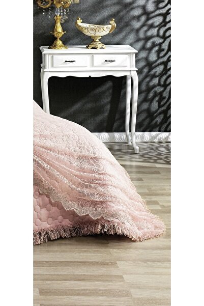 BALADI HOME Çeyizlik Yatak Örtüsü ( Set 3 Parçası ) Fransız Dantelli Ve Kapitoneli Yüksek Kalite Set Çantada