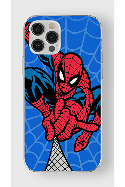 moonset Iphone 12 Pro Max Uyumlu Örümcek Adam Tasarımlı Baskılı Şeffaf Telefo...