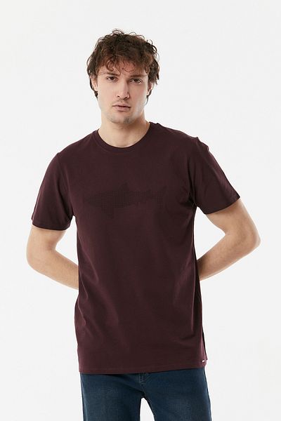 Fulla Moda Μπλουζάκι με ανάγλυφο πλήρωμα με λαιμόκοψη