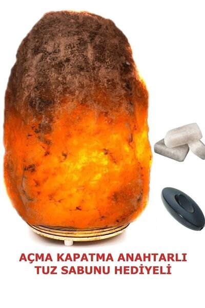 TUZSHOP Çankırı Kaya Tuzu 4-6 Kg Doğal Tuz Gece Lambası Açma Kapatma Anahtarlı