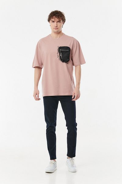 Fulla Moda Printed Oversize T-Shirt with Pocket Detail