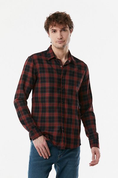 Fulla Moda Plaid Patterned Snap Shirt
