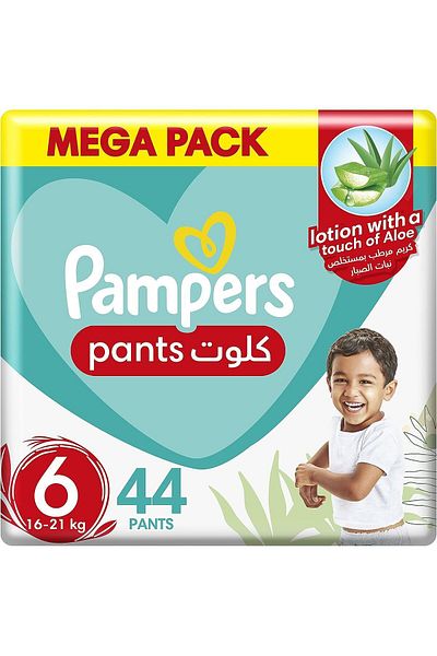 Pampers Pants Diapers With Aloe Vera Lotion, Size 6, Extra Large, 16 Kg, Mega Pack, 44 Ct