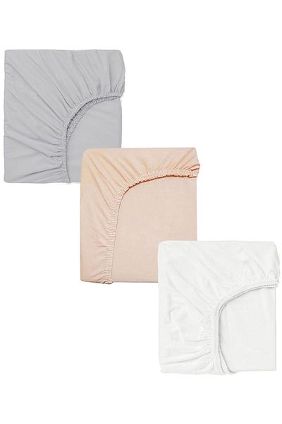 EFFE 3 Pieces 40X80 cm Mother's Side Elastic Combed Cotton Fabric Baby Bed Sheet