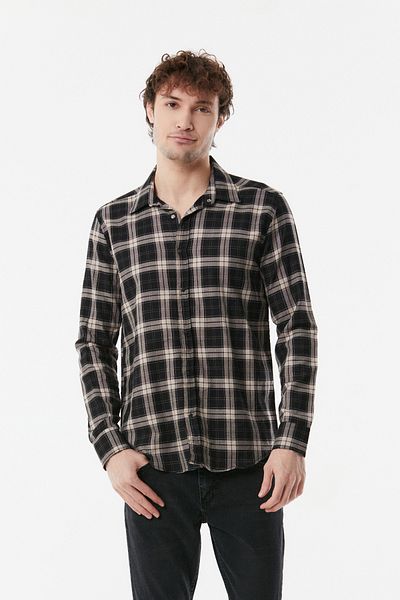 Fulla Moda Plaid Patterned Snap Shirt