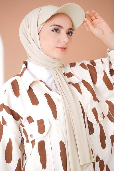 ŞİNKESK Boned Shawl Hijab με έτοιμο καπέλο