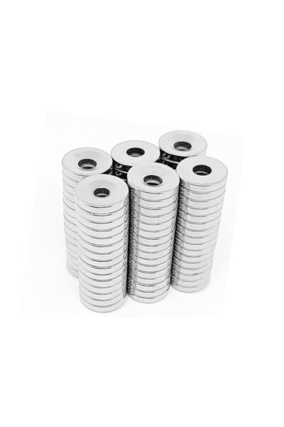 Hdg 10 adet- Havşa Delikli Çok Güçlü Neodyum Mıknatıs Magnet 15x3 mm - D10/D5...