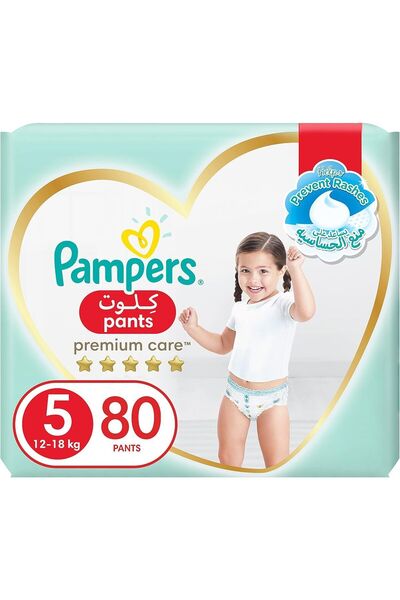 Pampers Premium Care Pants Diapers, Size 5, Junior 12-18kg, Double Jumbo Pack...