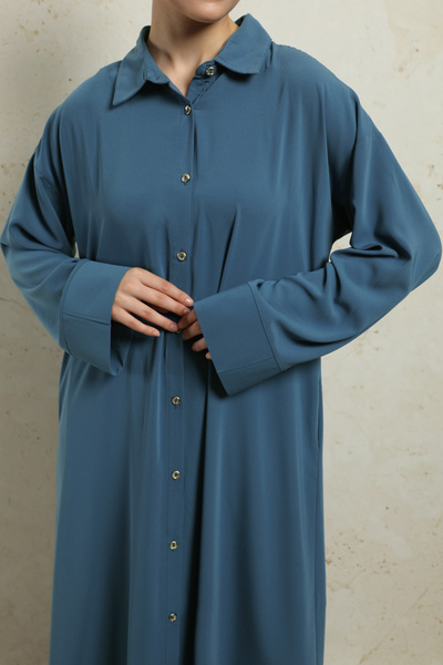 ZÜLAYS Duble Kol Salaş Gömlek Lacivert