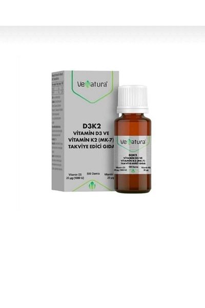 VeNatura Vitamin D3k2 and K2 Set - 1000iu D3 and 20mcg K2 (Mk-7) Food Supplement