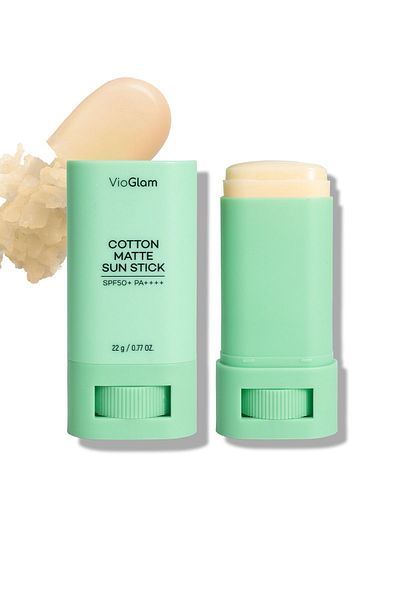 VioGlam Cotton Matte 2-Pack Sun Stick - SPF50 Pa Satin Finish Sun Cream
