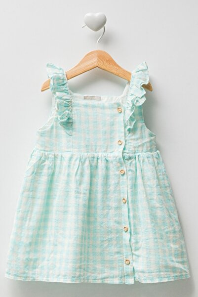 Cassiope Summer Linen Dress with Straps Lined Blue