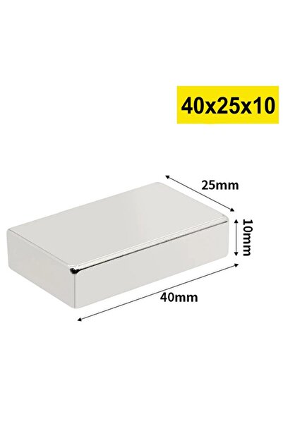 Hdg Köşeli Çok Güçlü Neodyum Mıknatıs Magnet 40x25x10 mm  - 1 adet