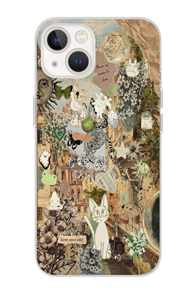 moonset Iphone 14 Uyumlu Love Yourself Tasarımlı Baskılı Şeffaf Telefon Kılıfı