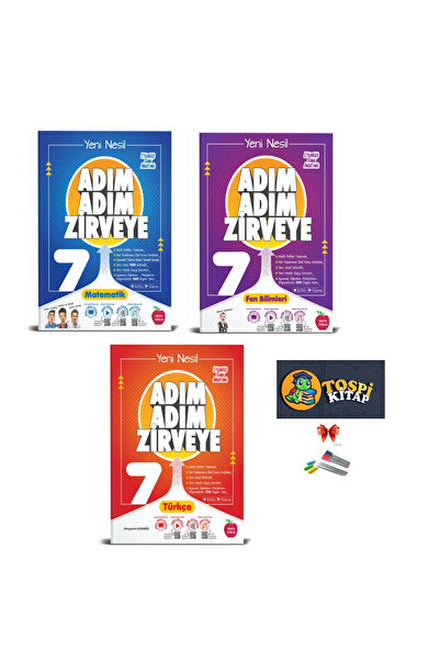 Newton Yayınları 7.SINIF ADIM ADIM MATEMATİK + FEN BİLİMLERİ + TÜRKÇE SORU BA...
