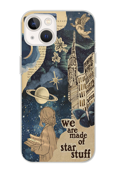 moonset Iphone 14 Uyumlu Star Stuff Tasarımlı Baskılı Şeffaf Telefon Kılıfı
