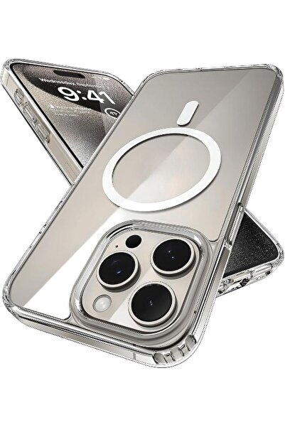 Rivor Apple iPhone 15 Pro Max Uyumlu Kılıf Magsafe Wireless Kablosuz Şarj Des...