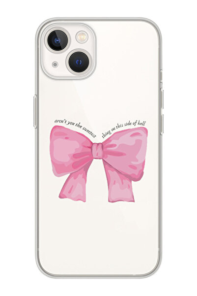 moonset Iphone 15 Plus Uyumlu Fiyonk Tasarımlı Baskılı Şeffaf Telefon Kılıfı