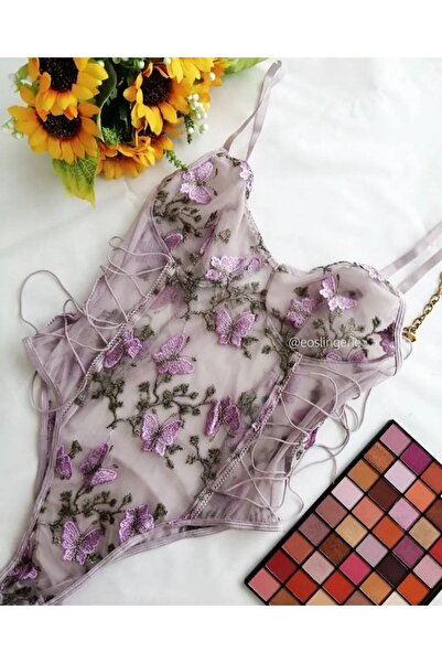 eleos Kelebek Desenli Bodysuit
