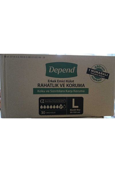 Depend Patient Diaper Panties Men's Large 30 Pieces