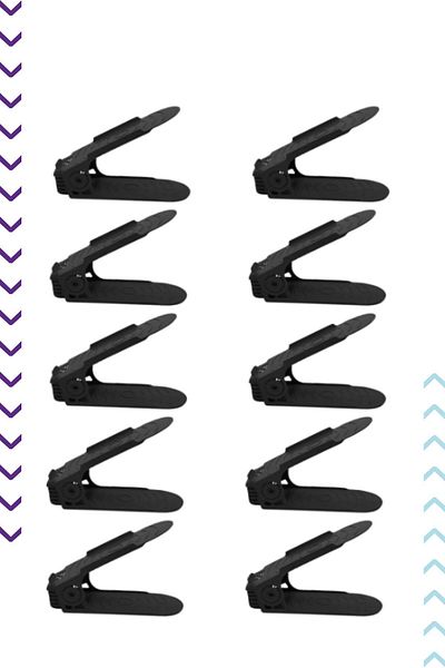 bimbambom Adjustable Ramp, In-Cabinet Organizer, 10-Piece Shoe Organizer, Height Adjustable Shoe Rack