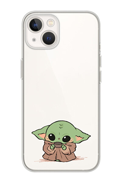 moonset Iphone 15 Plus Uyumlu Baby Yoda Tasarımlı Baskılı Şeffaf Telefon Kılıfı