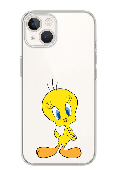 moonset Iphone 13 Mini Uyumlu Tweety Tasarımlı Baskılı Şeffaf Telefon Kılıfı