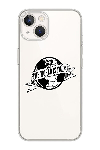 moonset Iphone 13 Uyumlu The World Is Yours Tasarımlı Baskılı Şeffaf Telefon ...