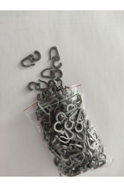perhal perde ve halı 100pcs Gray Color Rustic Curtain Clips, Rustic Curtain Hooks, Rustic Clips