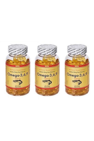 Mnk Omega 3-6-9 Fish Oil - 1000 Mg 3 Boxes 600 Softgels Us