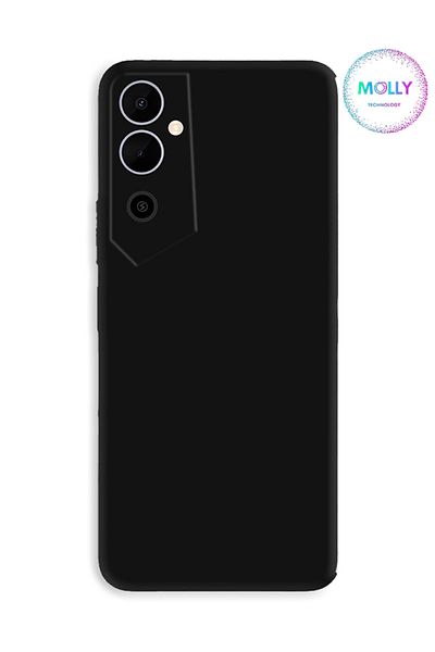 Molly جراب سيليكون مخملي من الداخل سائل أسود لهاتف Tecno POVA 4