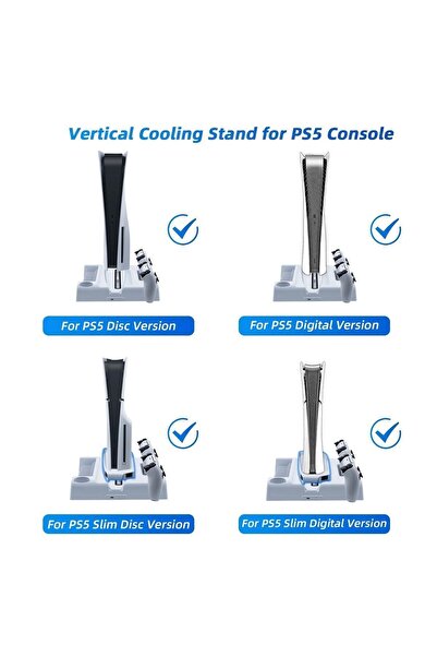 Dobe Tp5-3532b Ps5 Slim Ve Tüm Ps5 Modeller Ile Uyumlu Multi Fonksiyon Soğutma Ve Şarj Ünitesi