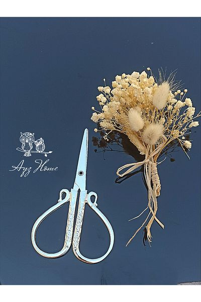 AYZ HOME Natural Dried Flower Pattern - Engagement Ribbon Scissors / Engagement Tray Decor