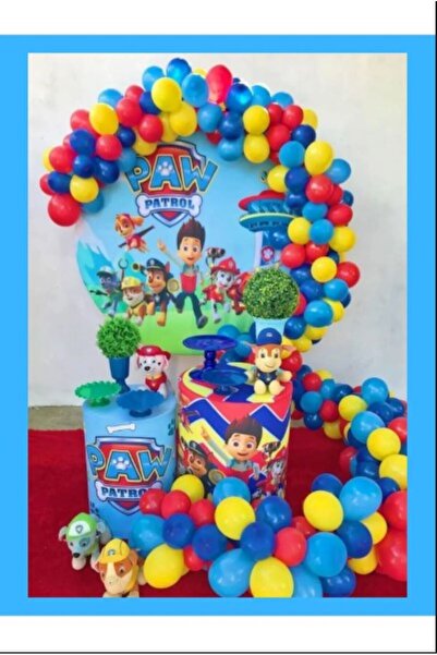 PartAntalya Paw Patrol 60 Adet Mavi Kırmızı Sarı Lacivert Balon Zinciri Seti ...