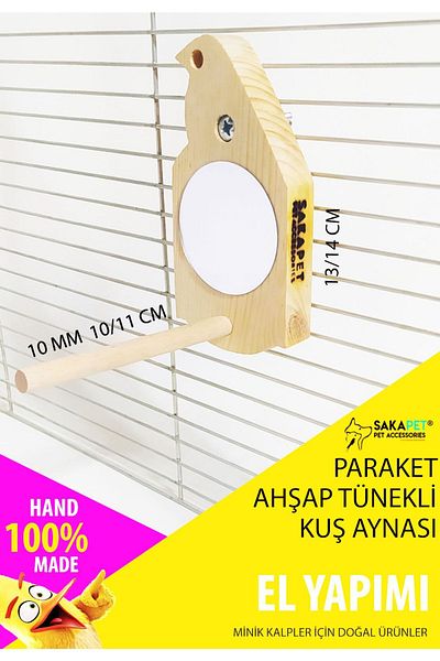 SAKAPET Mini Wooden Bird Mirror - Model 1