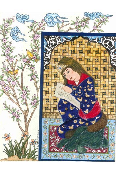 artoloji Sercan Demir Leyla El Yapımı Kağıt Üzerine Karışık Teknik 45x50 cm