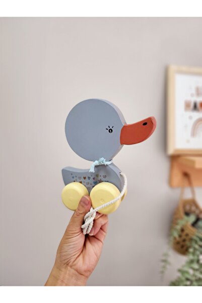 tinyminywoods SEVİMLİ ÖRDEK AHŞAP OYUNCAK İP ÇEKMELİ  BEBEK OYUNCAK  ÇOCUK OYUNCAK EĞLENCELİ OYUNCAK