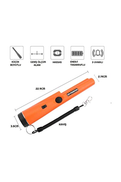 Genel Markalar Gp-pointer El Tipi Altın Gümüş Metal Dedektörü Alarmlı Taşıma Çantalı Pil Dahil