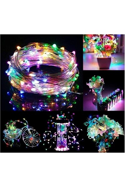 Genel Markalar 10 Metre Pilli Peri Led Işık Multi Renk, Dekoratif Led Işık, Rgb