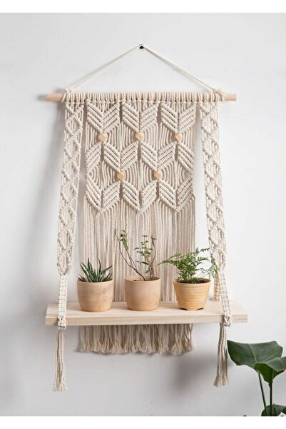 Bohem Handmade Makrome Duvar Rafı B020
