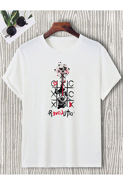 donamod White Skull Minimalist Gothic - Tricou liniar oversize