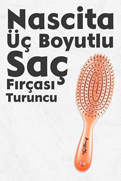 nascita Perie de păr ovală tridimensională portocalie