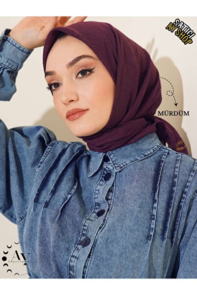 its AY shop Tesettür Kadın Bambu Kraş Mürdüm Eşarp