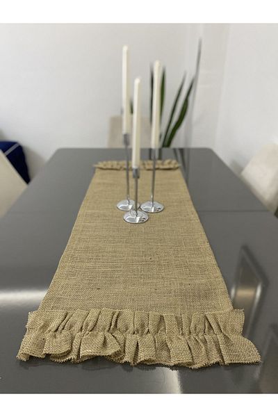 Parla Life Runner din iuta din rachita cu volane 40*110 cm