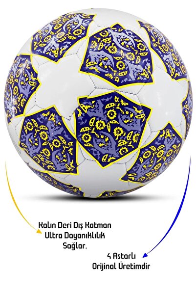 Ozsport Futbol Topu Pompalı UCL Şampiyonlar Ligi Çocuk-Genç Halı Saha Futbol Topu No:5