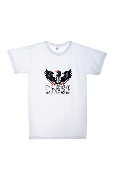 DSECHESS تي شيرت للكبار - مطبوع عليه قطع الشطرنج