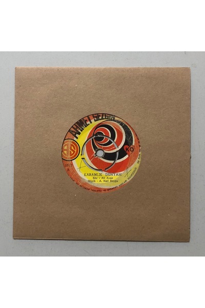 Plakevi İzmir Ahmet Sezgin Karanlık Dünyam - Senin İçin Boş Geçen Günlere Yanuyorum 45 lik Plak (Dönem Baskı)