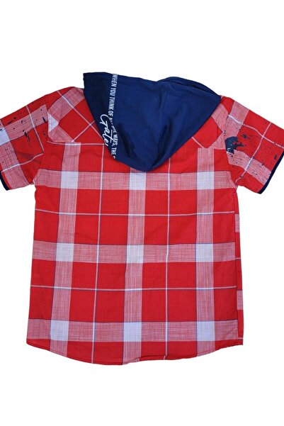 Carinos Boy's Short Sleeve Hooded Design Shirt