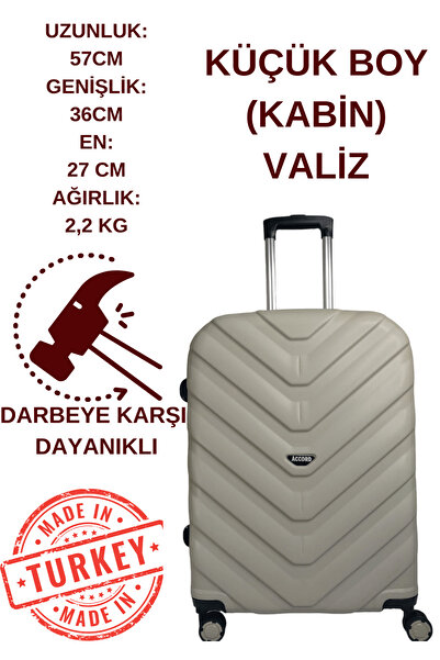 LIGHTINGHM Küçük Kabin Boy Abs Plastik 4 Tekerlekli Yerli Üretim Seyahat Çant...