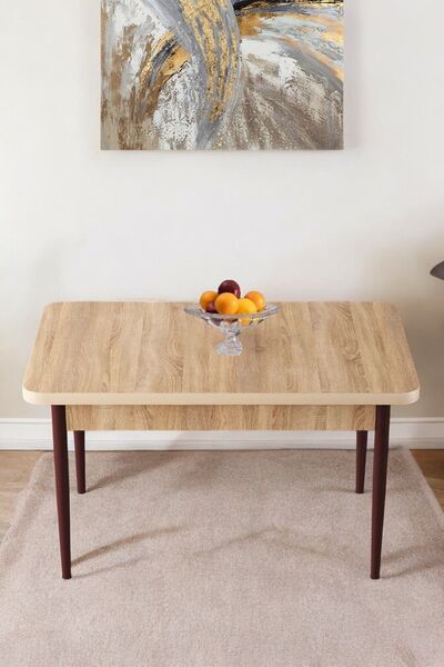 Sar Pakete Tulca Serisi 70x110 Meşe Desen Mdf Masa Sabit Mutfak Masası